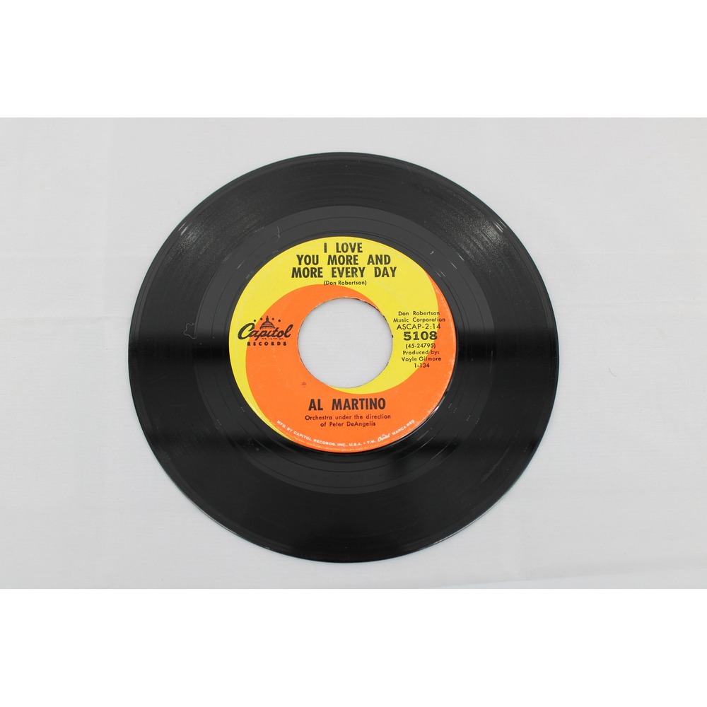 Al Martino I Love You More And More Every Day 45 RPM Capitol Records 5108 Vinyl